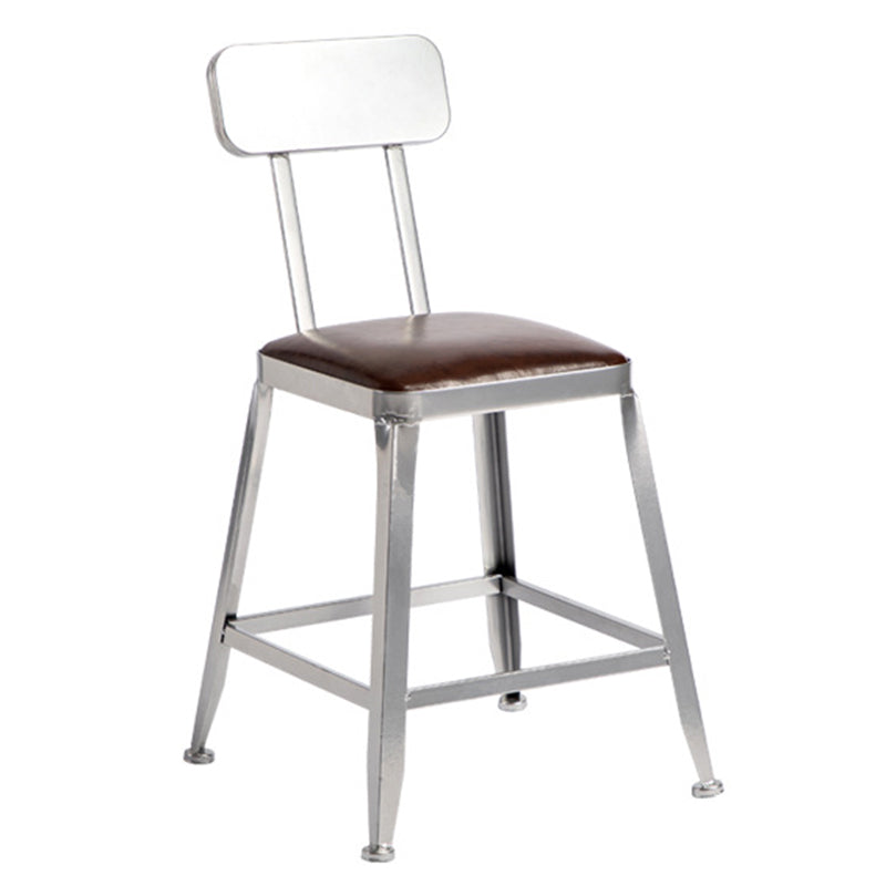 Metal Dining Stools Contemporary Armless Faux Leathe Bar Stools