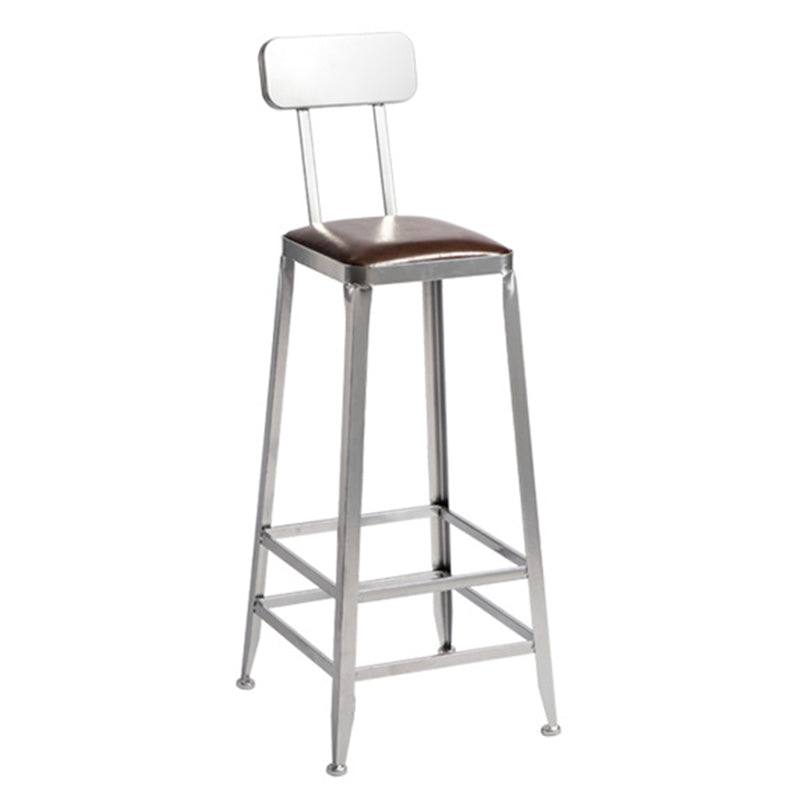 Metal Dining Stools Contemporary Armless Faux Leathe Bar Stools