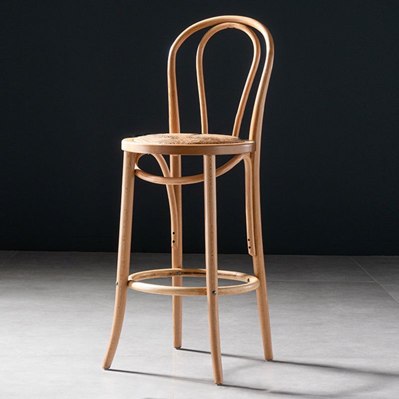 Modern Style Bar Stool Backrest Solid Wood Counter Stool for Bristol