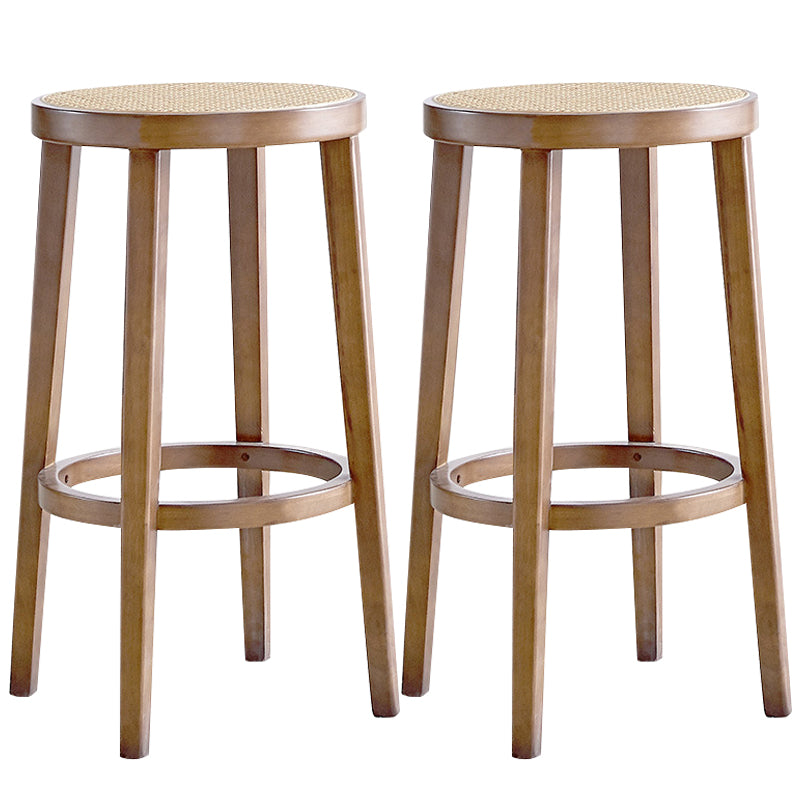 Solid Wood Counter Height Stools Backless Bar and Counter Stool