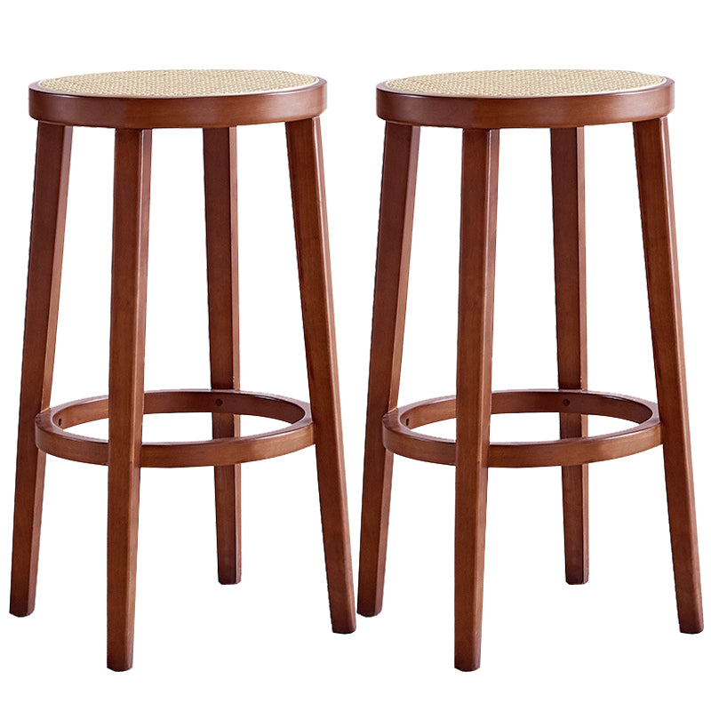 Solid Wood Counter Height Stools Backless Bar and Counter Stool