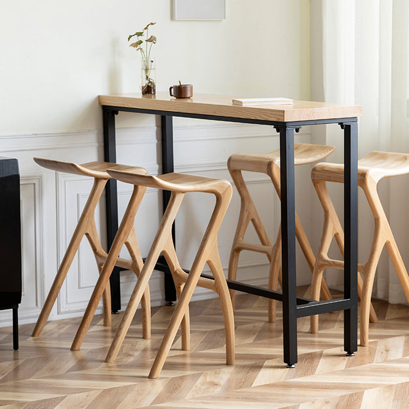 Solid Wood Bar Stool Backrless Counter Stool for Living Room