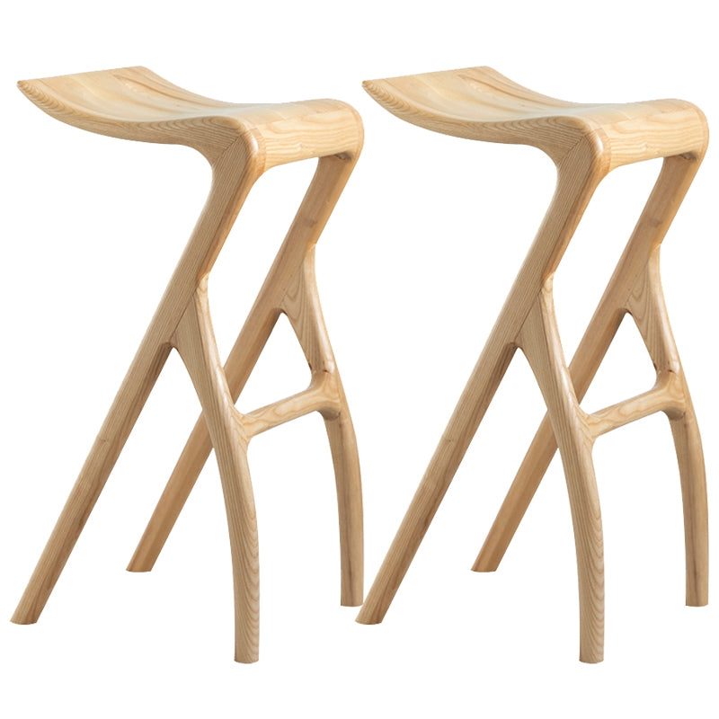 Solid Wood Bar Stool Backrless Counter Stool for Living Room