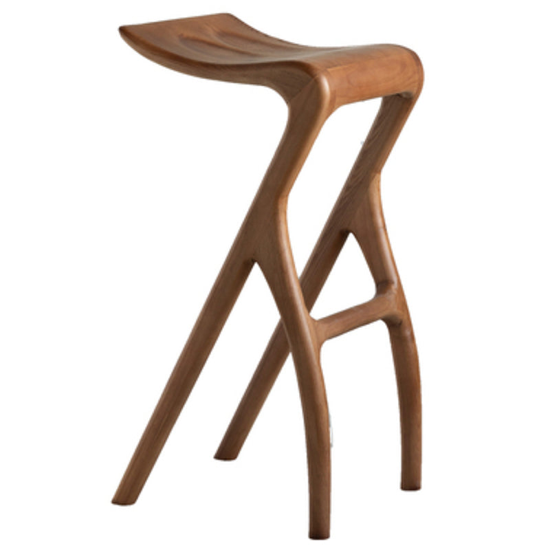 Solid Wood Bar Stool Backrless Counter Stool for Living Room