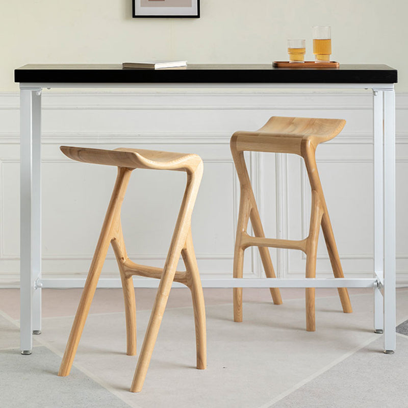 Solid Wood Bar Stool Backrless Counter Stool for Living Room