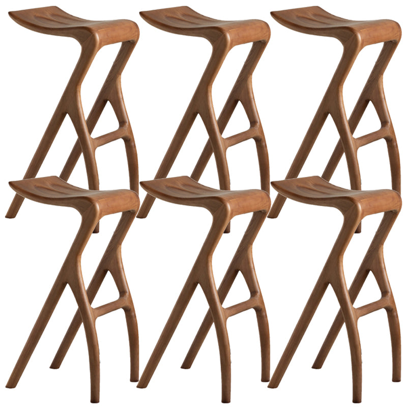 Solid Wood Bar Stool Backrless Counter Stool for Living Room