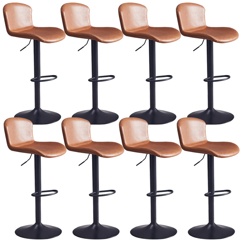 Adjustable Bar and Counter Stool Metal and Faux Leather Counter Chair