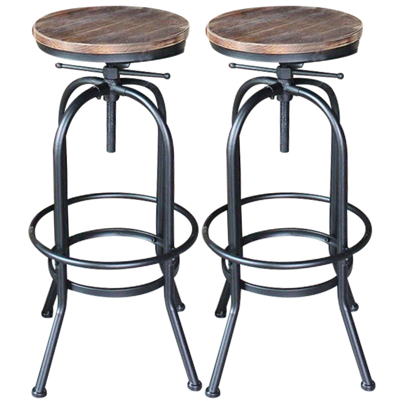 Industrial Barstools Adjustable Height Bar Stools with Metal Base