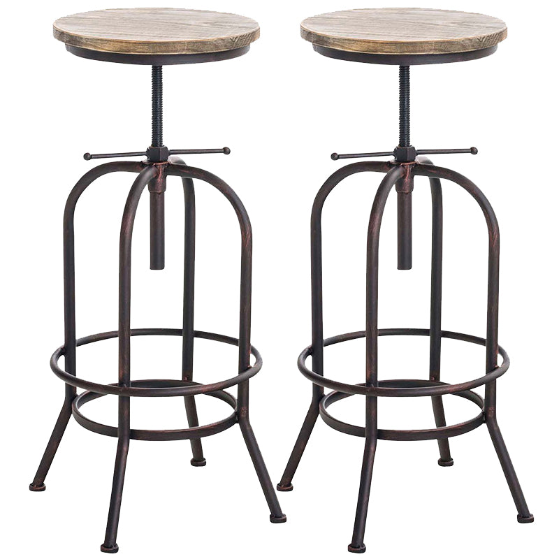 Industrial Barstools Adjustable Height Bar Stools with Metal Base
