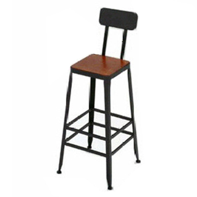 Armless Dining Stools Contemporary Bar Stools with Black Metal Base