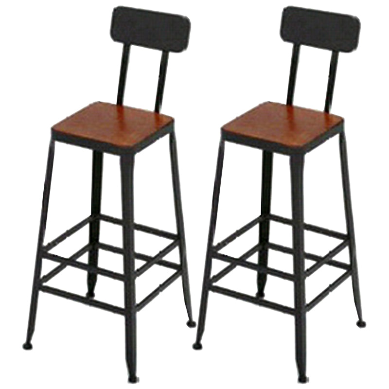 Armless Dining Stools Contemporary Bar Stools with Black Metal Base