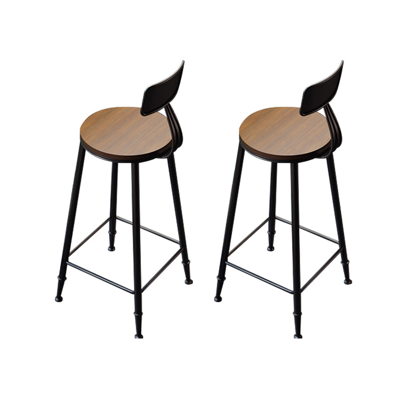 Wood Low Back Dining Stools Contemporary Armless Bar Stools with Footrest