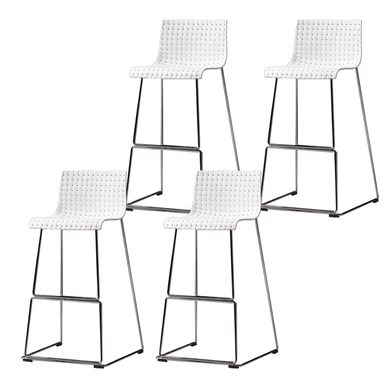 Faux Leathe Dining Stools Contemporary Bar Stools with Black Metal Base