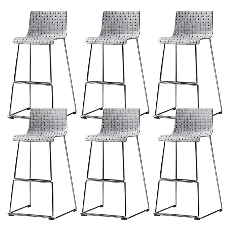 Faux Leathe Dining Stools Contemporary Bar Stools with Black Metal Base