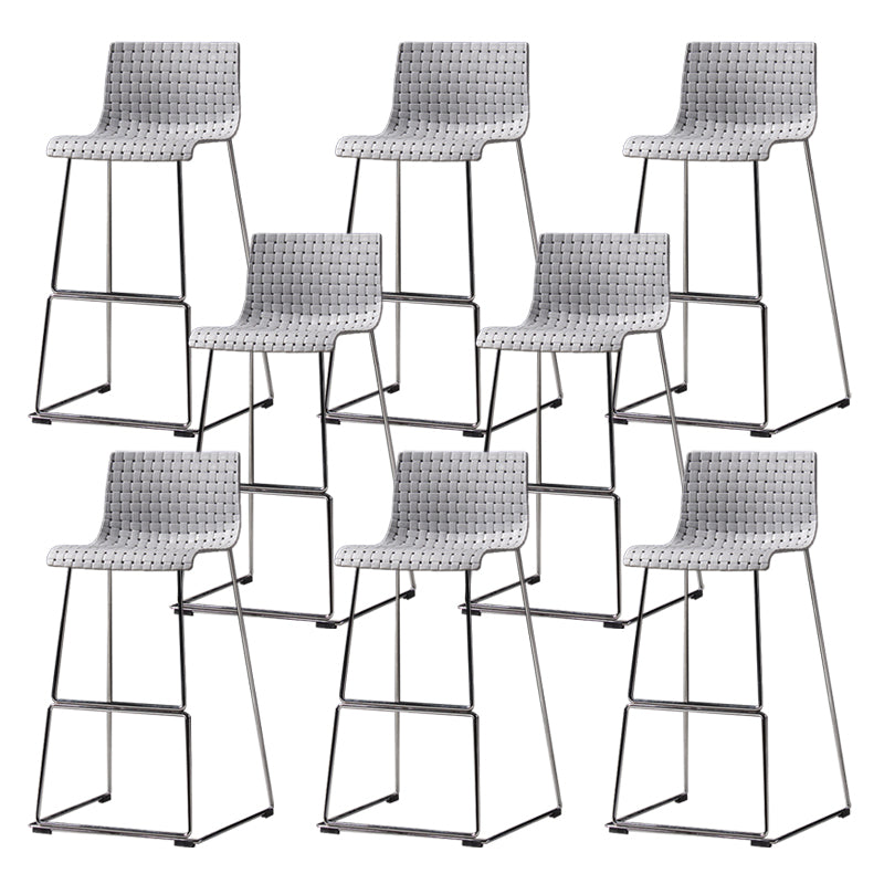 Faux Leathe Dining Stools Contemporary Bar Stools with Black Metal Base
