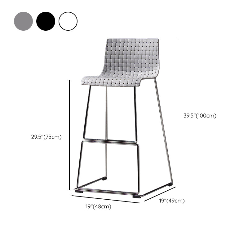 Faux Leathe Dining Stools Contemporary Bar Stools with Black Metal Base