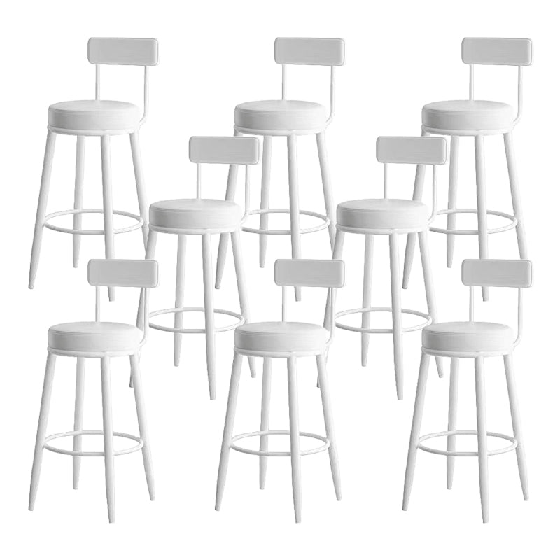 Metal Low Back Dining Stools Glam Armless Bar Stools with Cushion