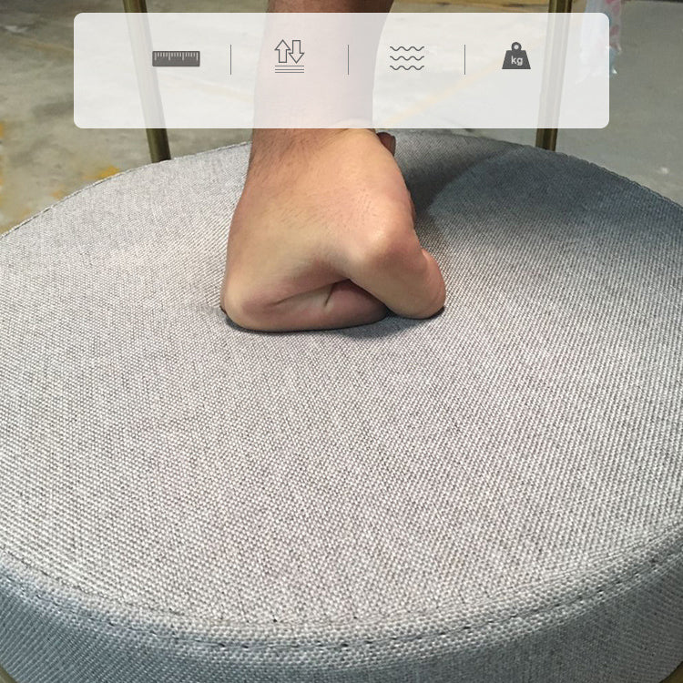 Glam Low Back Dining Stool Metal Armless Bar Stool with Cushion