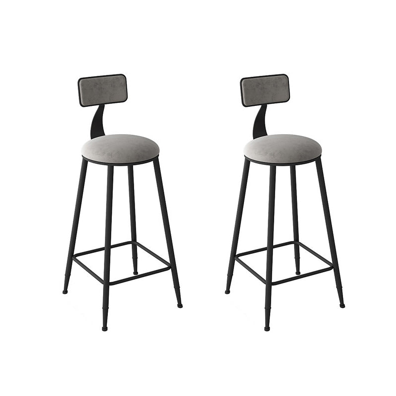Contemporary Armless Dining Stools Metal Bar Stools with Cushion