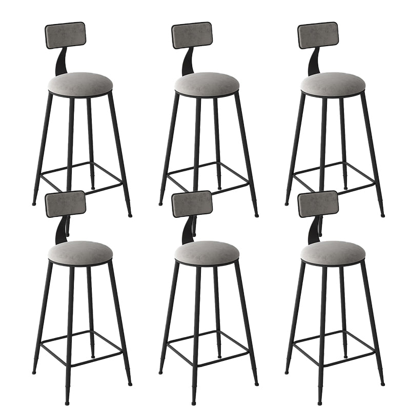 Contemporary Armless Dining Stools Metal Bar Stools with Cushion