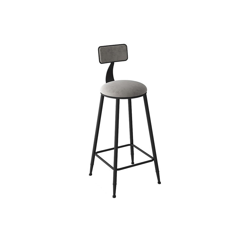 Contemporary Armless Dining Stools Metal Bar Stools with Cushion
