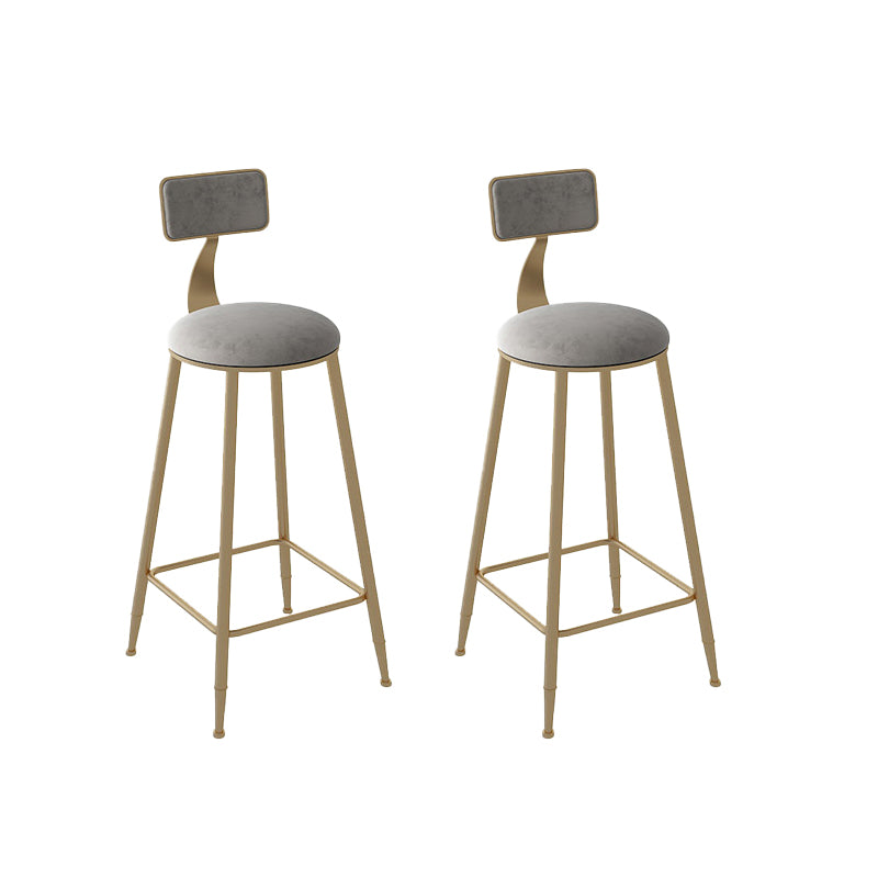 Contemporary Armless Dining Stools Metal Bar Stools with Cushion