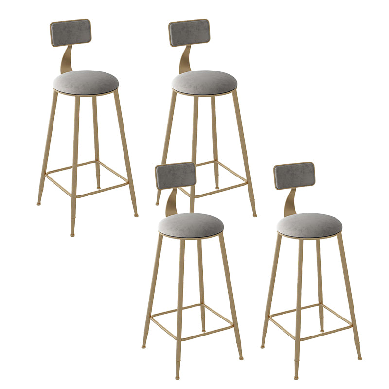Contemporary Armless Dining Stools Metal Bar Stools with Cushion
