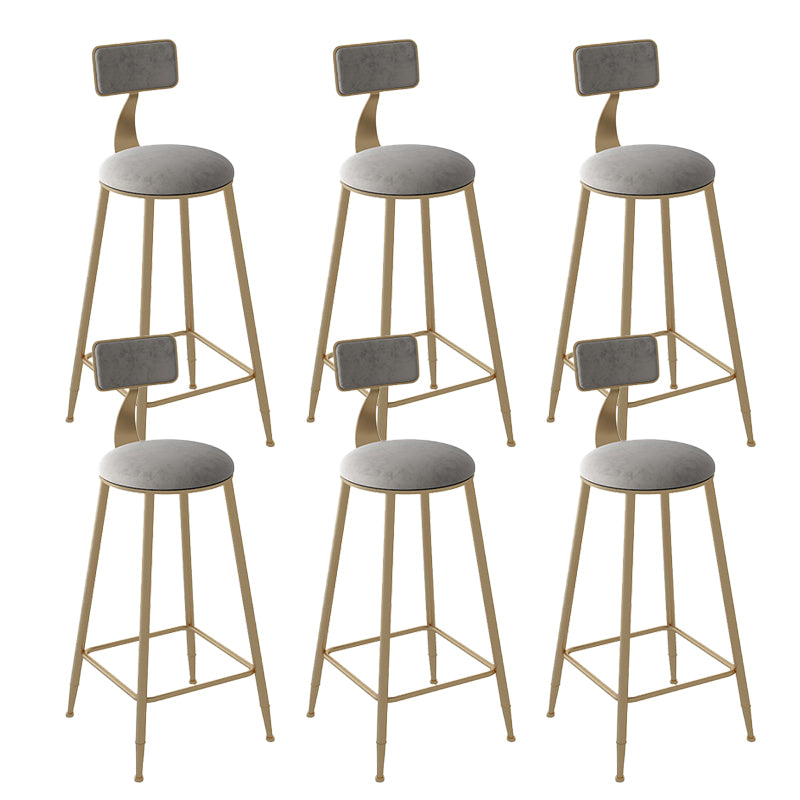Contemporary Armless Dining Stools Metal Bar Stools with Cushion