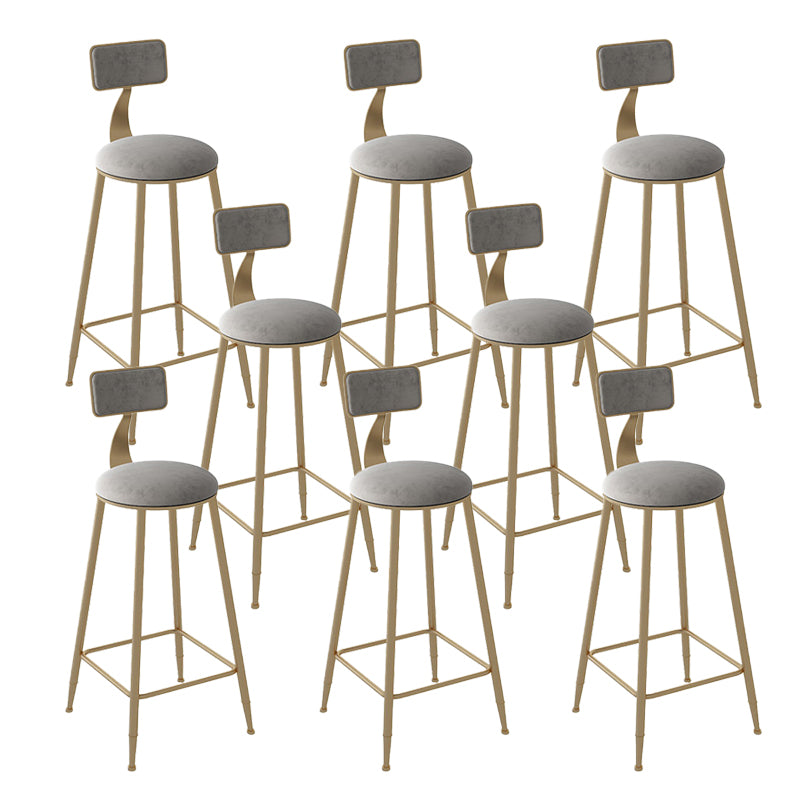 Contemporary Armless Dining Stools Metal Bar Stools with Cushion
