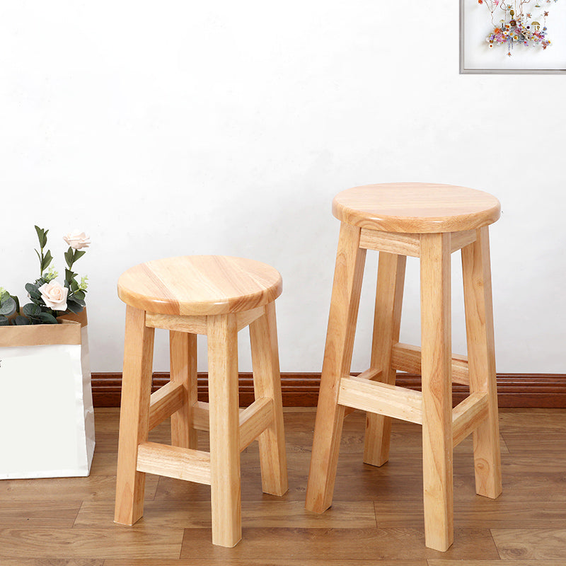 Solid Wood Bar Stool Backless Armless Counter Stool for Dining Room