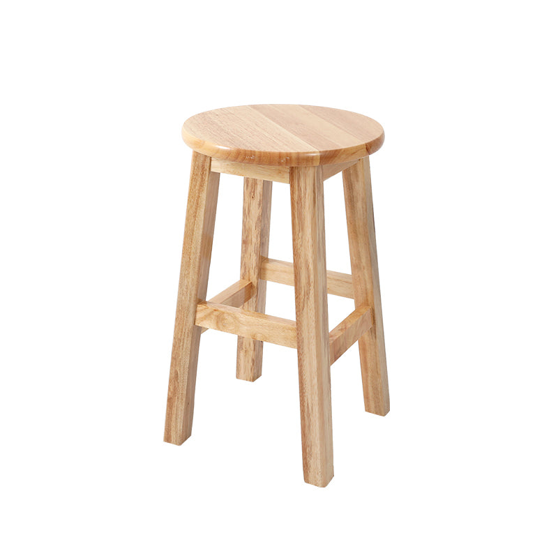 Solid Wood Bar Stool Backless Armless Counter Stool for Dining Room