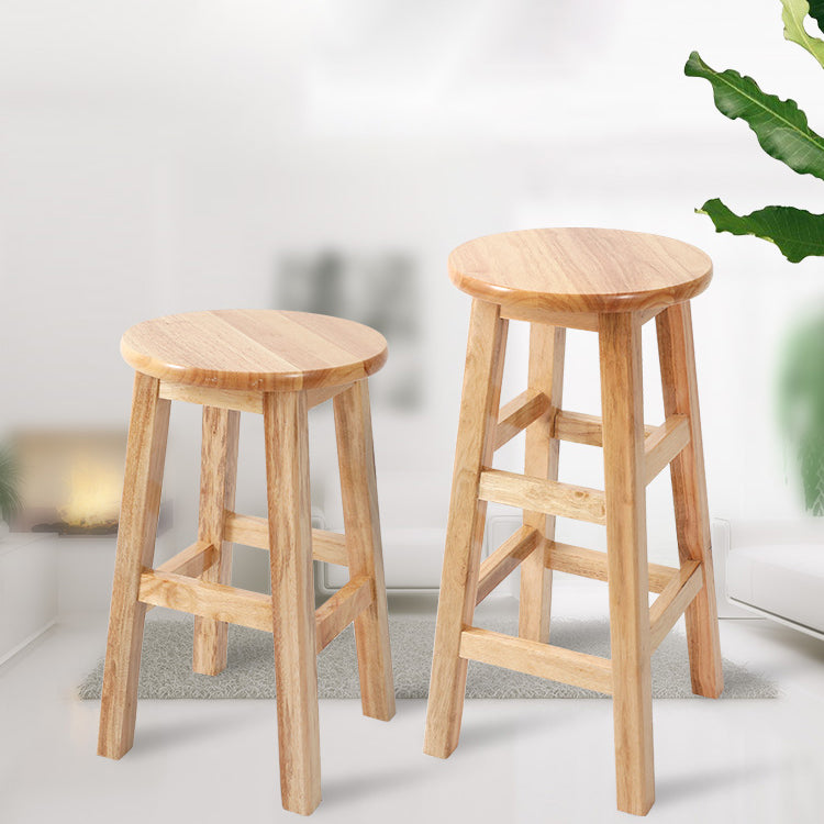 Solid Wood Bar Stool Backless Armless Counter Stool for Dining Room