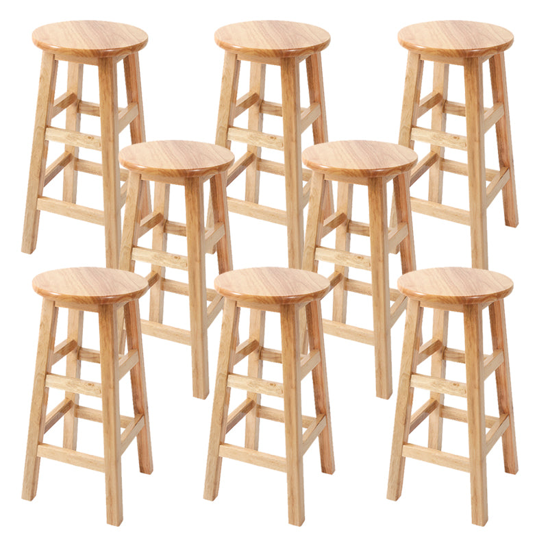 Solid Wood Bar Stool Backless Armless Counter Stool for Dining Room