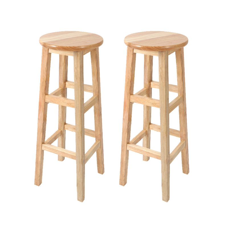 Solid Wood Bar Stool Backless Armless Counter Stool for Dining Room