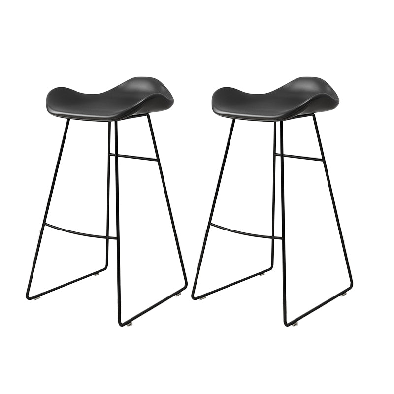 Backless Metal Indoor Counter & Bar Stools Industrial Stools with Black Frame