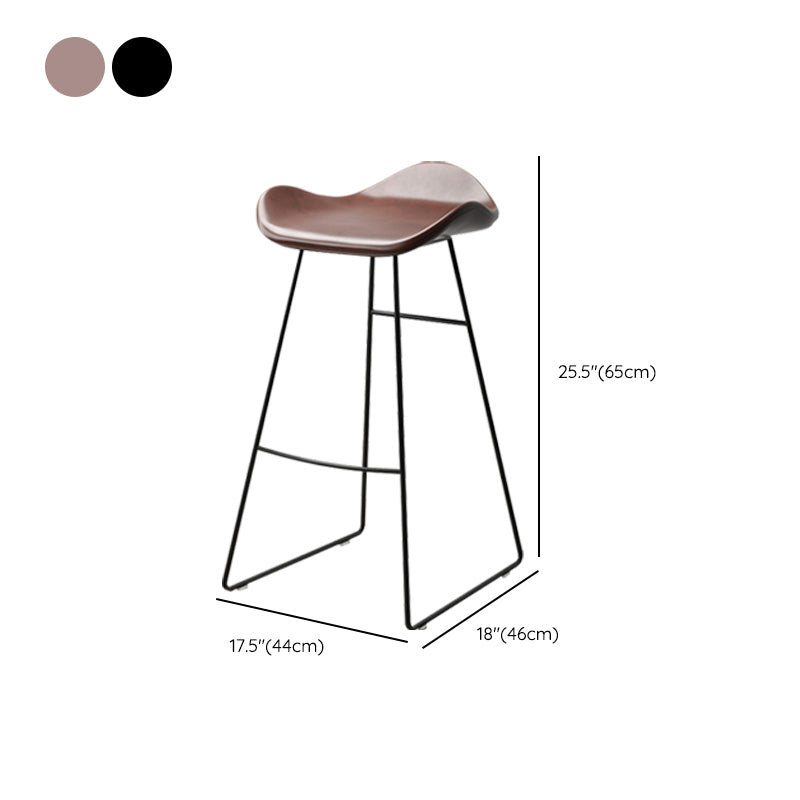 Backless Metal Indoor Counter & Bar Stools Industrial Stools with Black Frame