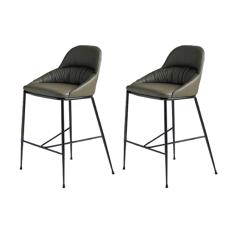 Matte Finish Faux Leather Stools Contemporary Indoor Bar Stools