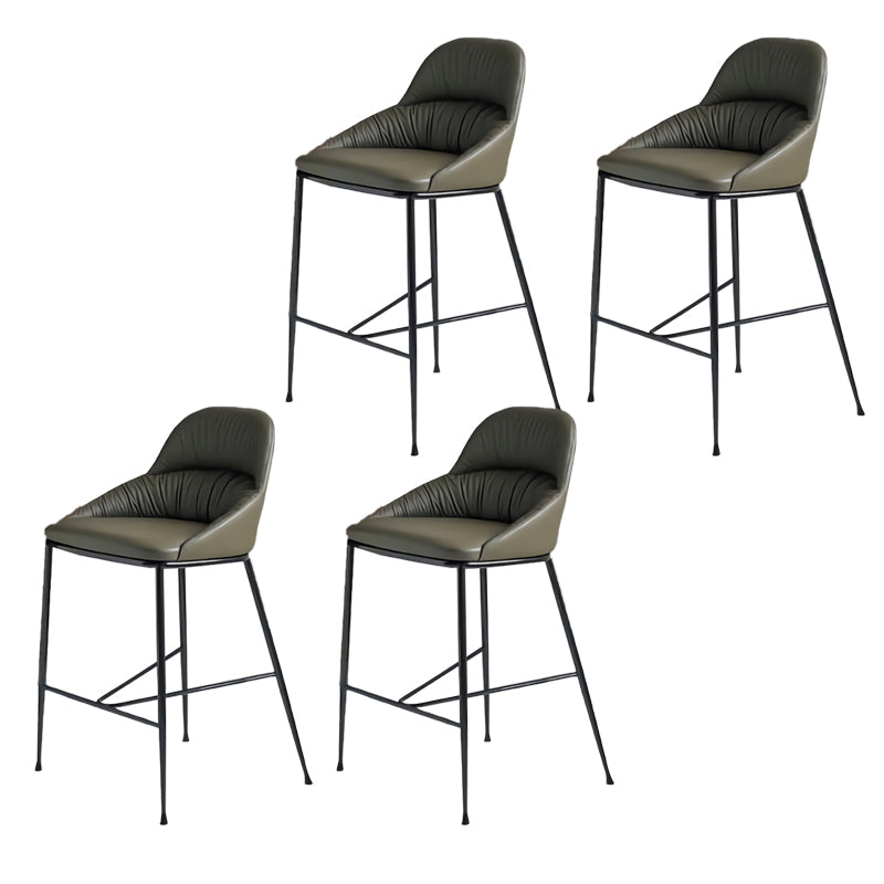 Matte Finish Faux Leather Stools Contemporary Indoor Bar Stools