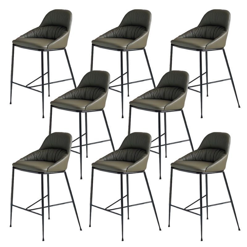 Matte Finish Faux Leather Stools Contemporary Indoor Bar Stools