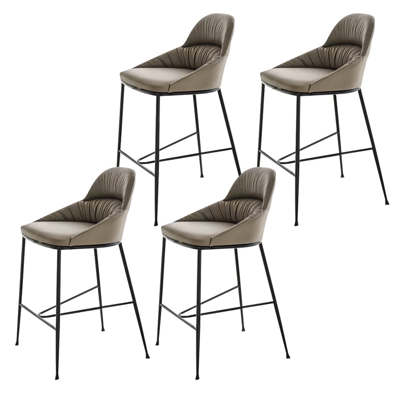 Matte Finish Faux Leather Stools Contemporary Indoor Bar Stools