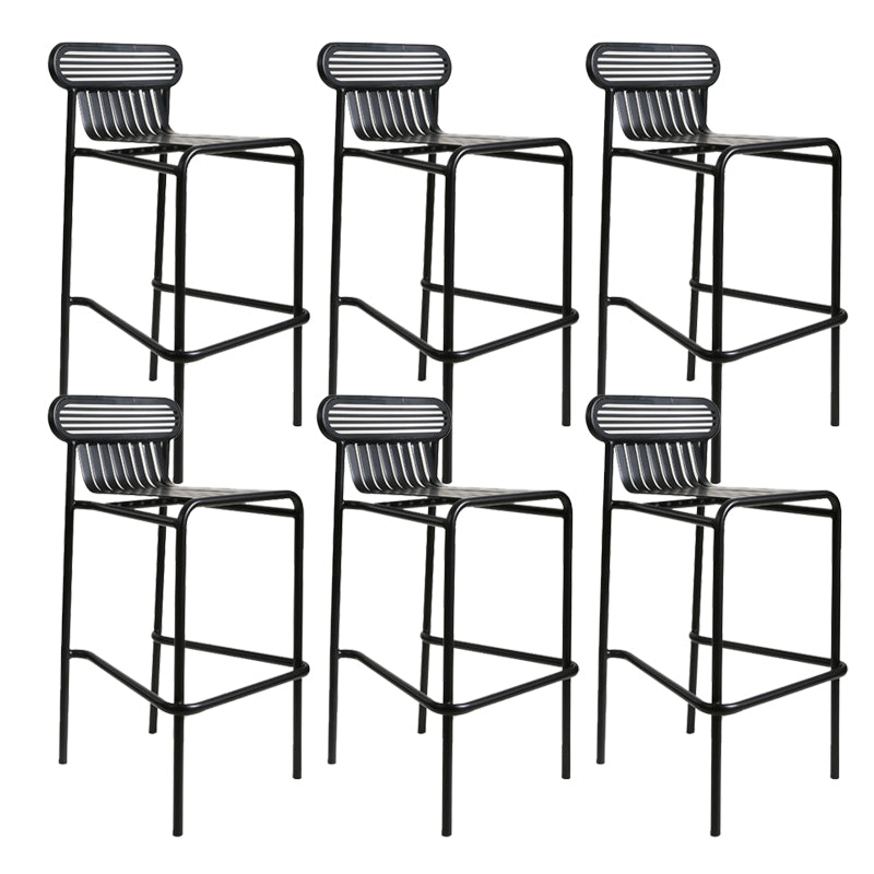 Metallic Finish Indoor Stools Industrial Style Metal Bar Stools