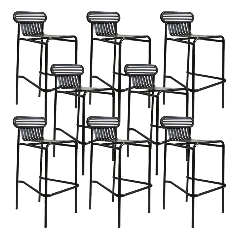 Metallic Finish Indoor Stools Industrial Style Metal Bar Stools
