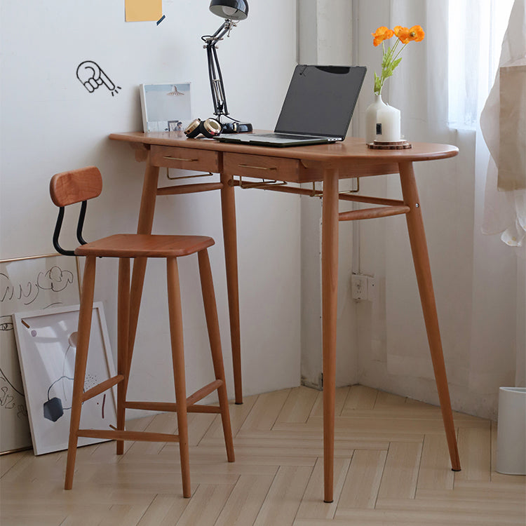 Matte Finish Solid Wood Counter Chairs Modern Indoor Counter Stools