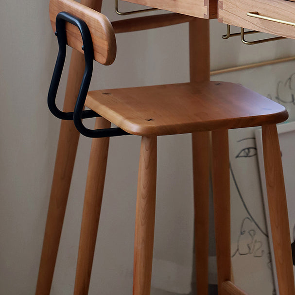 Matte Finish Solid Wood Counter Chairs Modern Indoor Counter Stools