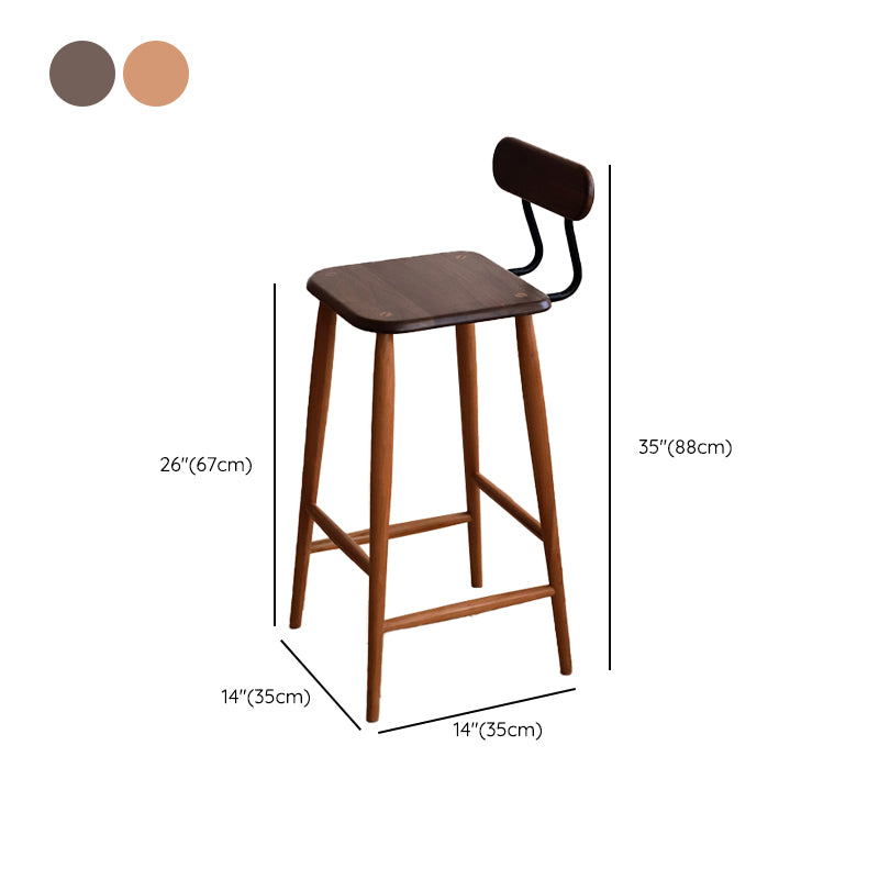 Matte Finish Solid Wood Counter Chairs Modern Indoor Counter Stools