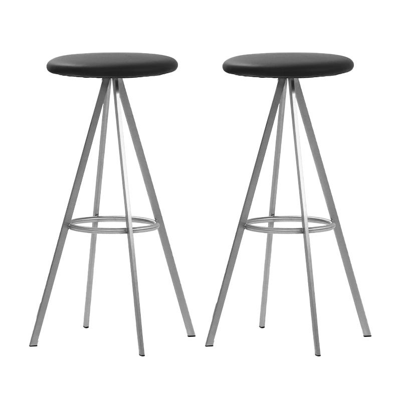 Backless Metal Counter & Bar Stools Modern Indoor Stools with Chrome Frame