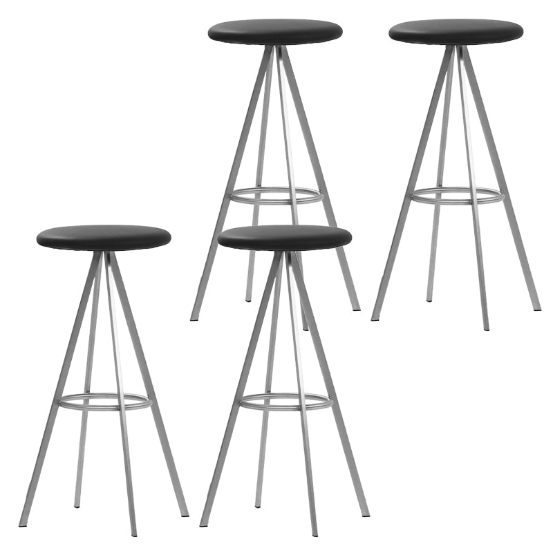 Backless Metal Counter & Bar Stools Modern Indoor Stools with Chrome Frame