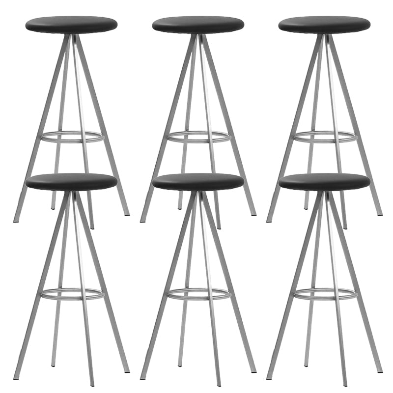 Backless Metal Counter & Bar Stools Modern Indoor Stools with Chrome Frame