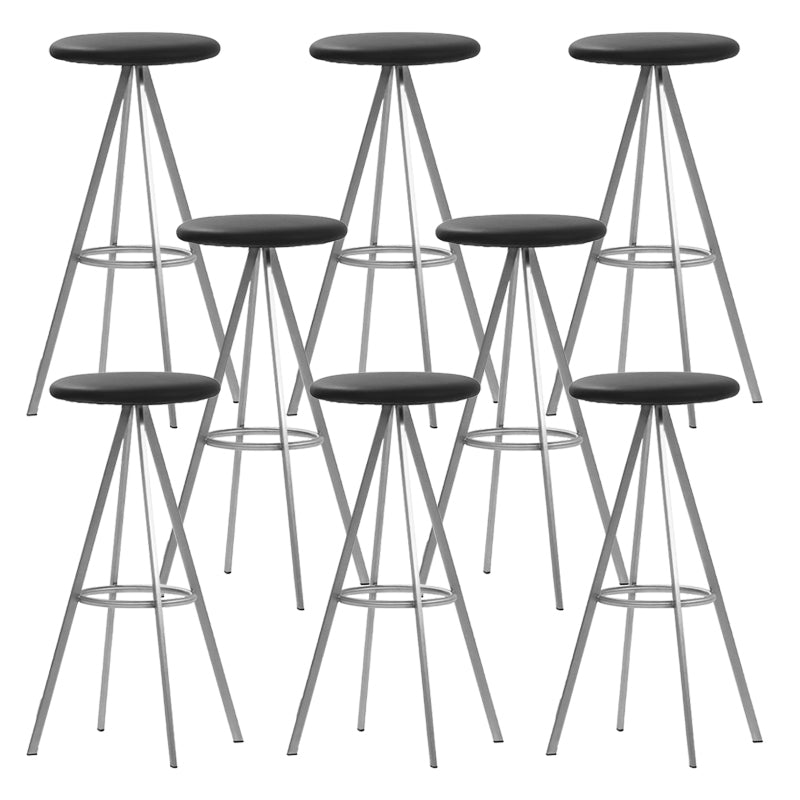 Backless Metal Counter & Bar Stools Modern Indoor Stools with Chrome Frame