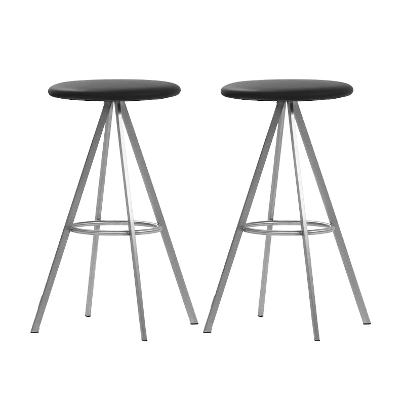 Backless Metal Counter & Bar Stools Modern Indoor Stools with Chrome Frame